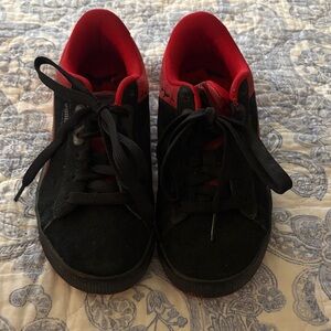 Puma Kids Black and Red Sneakers